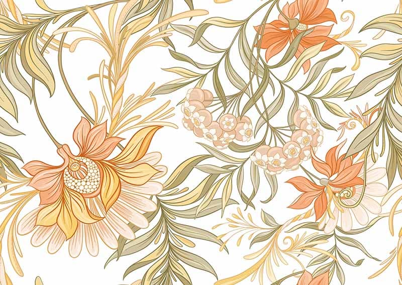 Art Nouveau Petal Dance Wallpaper Mural pattern detail