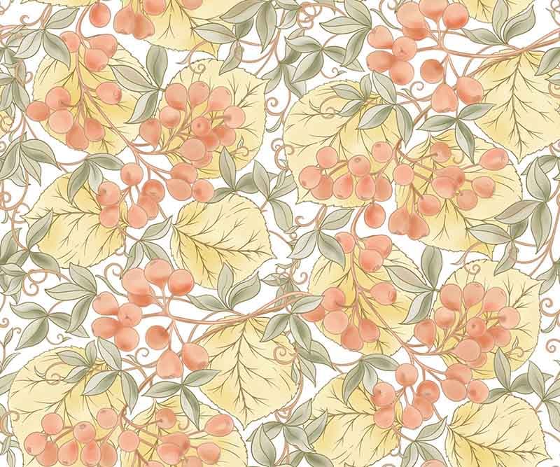 Art Nouveau Floral Symphony Mural Wallpaper pattern detail