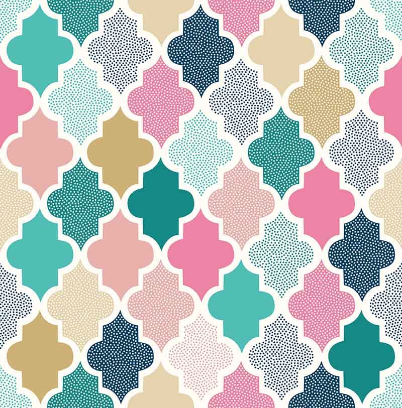Doodle Dots Modern Moroccon Pattern Wallpaper pattern detail