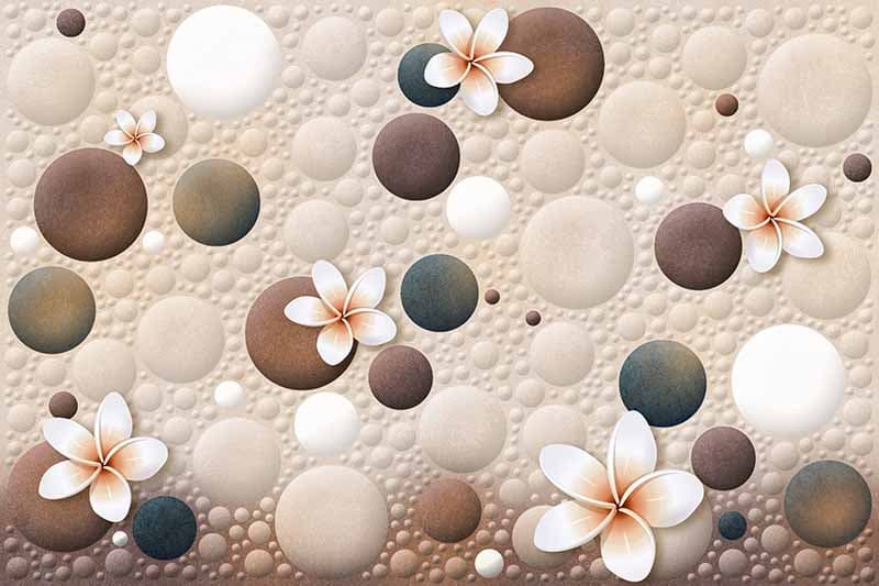 Rajni, 3D Floral Wall Tiles Wallpaper Mural pattern detail