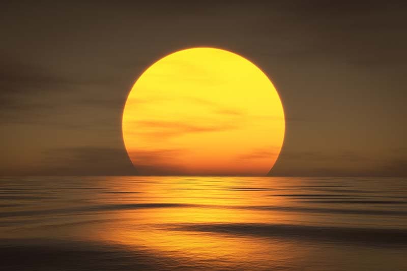 Tramonto, Sunset Over The Sea Wallpaper Mural pattern detail