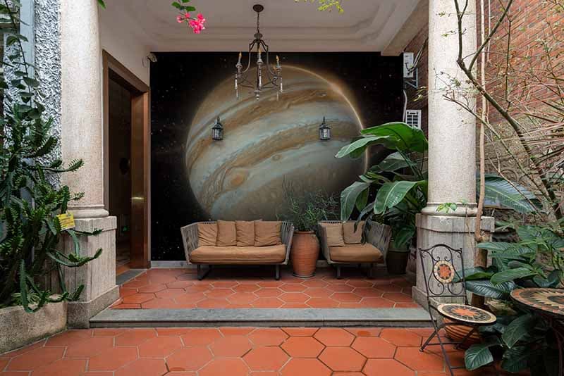 Brihaspati, Jupiter Planet Wallpaper Mural shown in a room