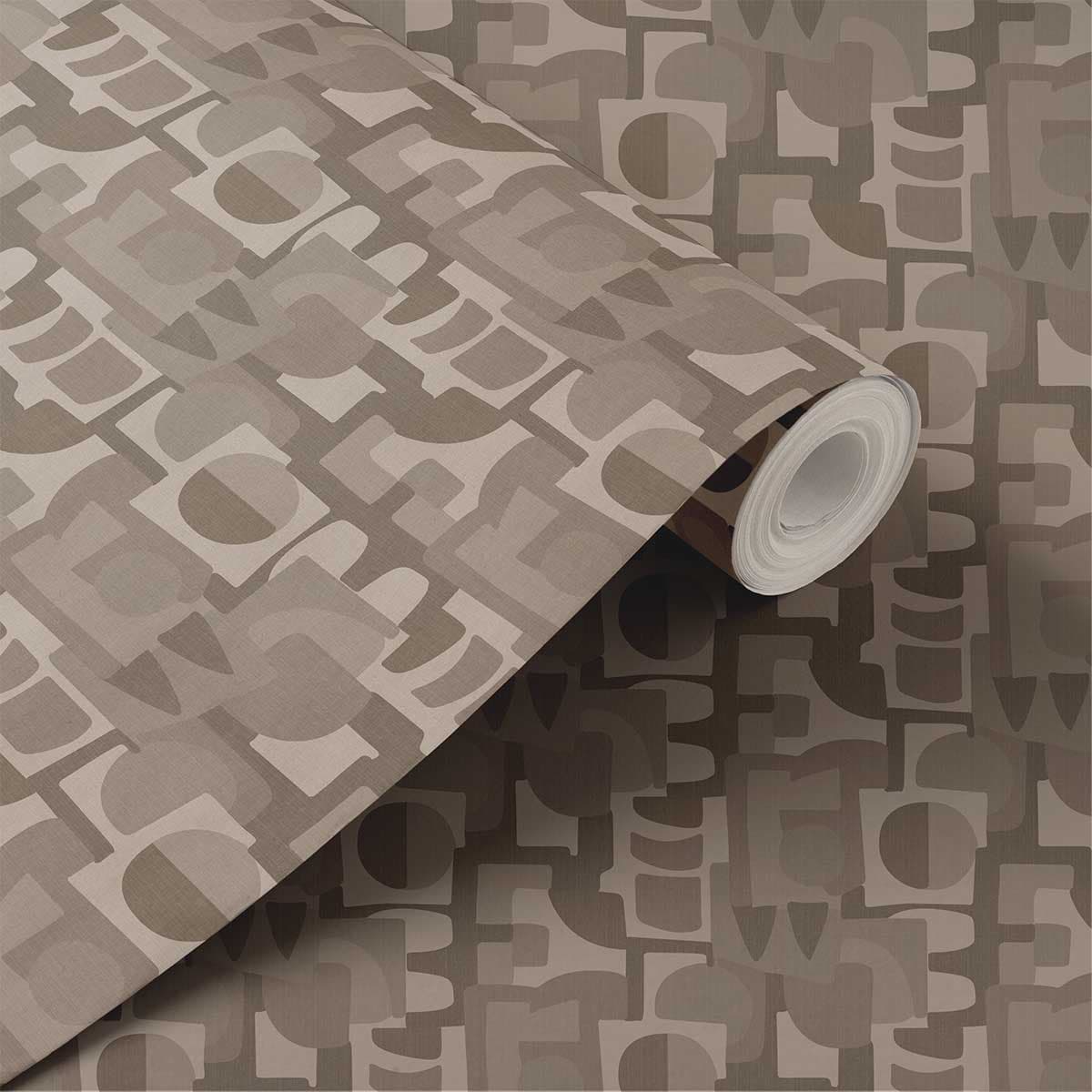 Modern Weave Elegance Wallpaper Mural Roll shown in a room