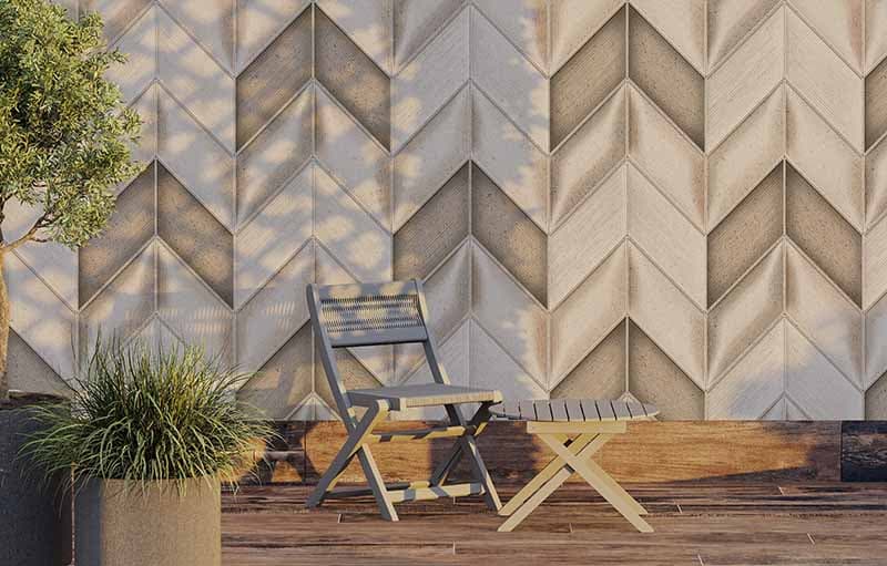 Beautiful Zigzag Chic Geometry Wallpaper Mural shown in a room