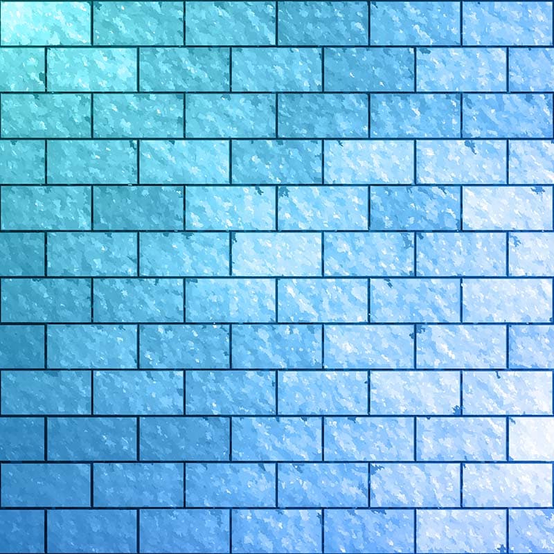 Watercolor Blue Brickscape Wallpaper Mural pattern detail