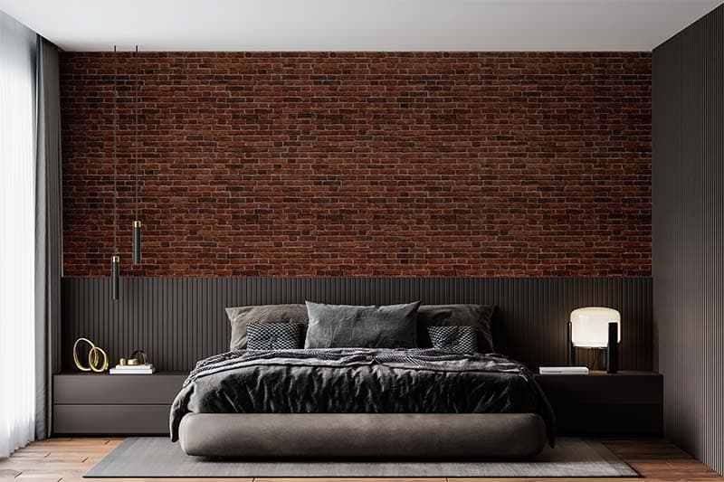Bricked Heritage Panorama Wallpaper Mural shown in a room