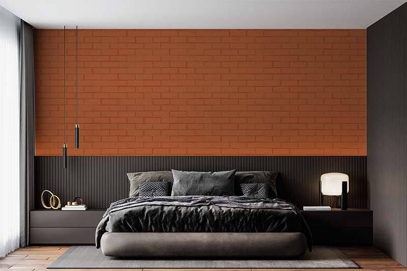 Classic Earthy Bricks Wallpaper Mural shown in a room