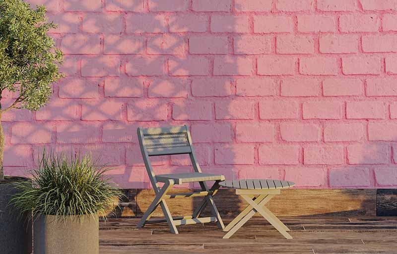 Pink Brick Symphony Harmony Wallpaper Mural shown in a room
