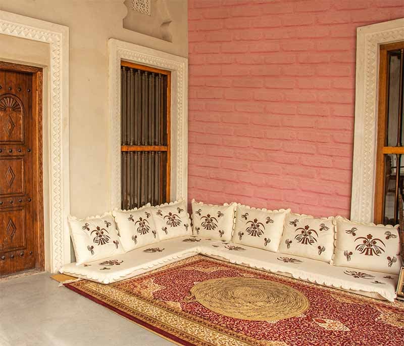 Soft Pink Bricks Elegance Wallpaper Mural shown in a room
