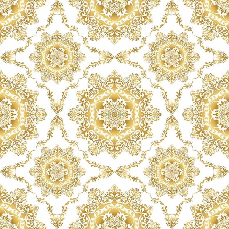 Glorious Gold Flourish Pattern Wallpaper Mural pattern detail