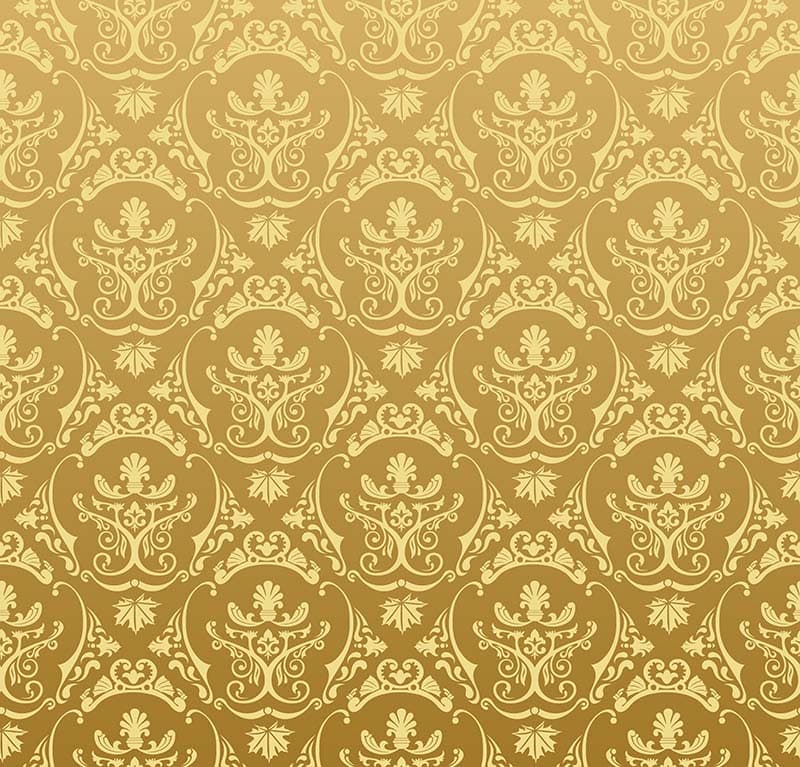 Golden Symphony Damask Wallpaper Mural pattern detail