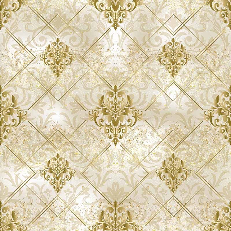 Sovereign Gold Elegance Damask Wallpaper Mural pattern detail