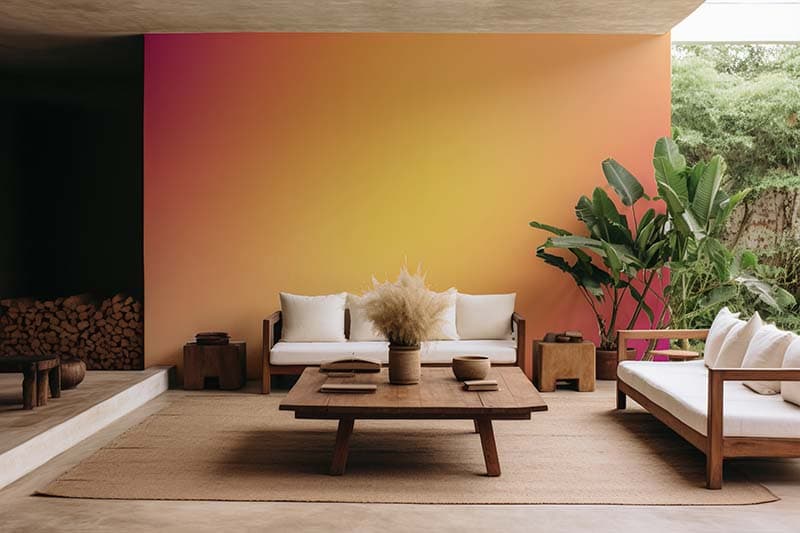 Ombre Autumn Vibes Wallpaper Mural shown in a room