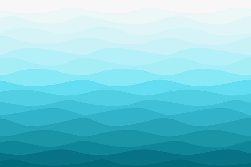 Ombre Effect Wavy Blue Sea Water Wallpaper Mural pattern detail