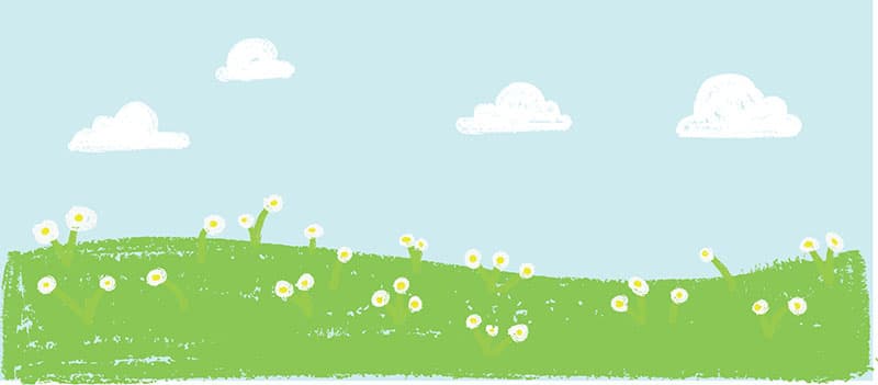 Pastel Wax Crayons Spring Meadow Wallpaper Mural pattern detail