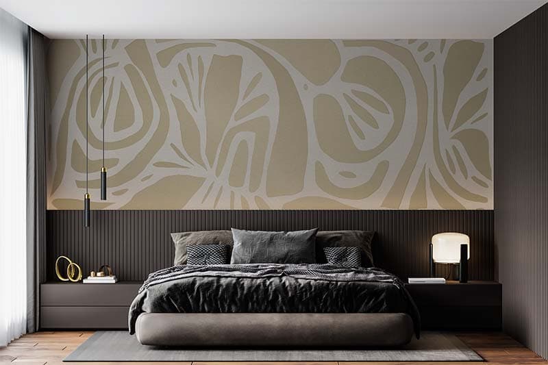 Contemporary Abstract Aesthetic Wall Mural Wallpaper shown in a room