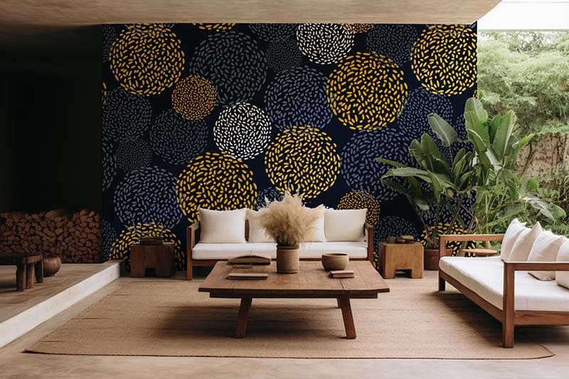 Circular Synergy Scandi Charm Wallpaper Mural shown in a room