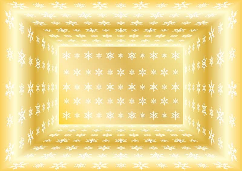 3D Effect Golden Snow Crystal Wallpaper Mural pattern detail