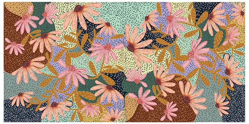 Bohemian Floral Fantasy Wallpaper Mural pattern detail