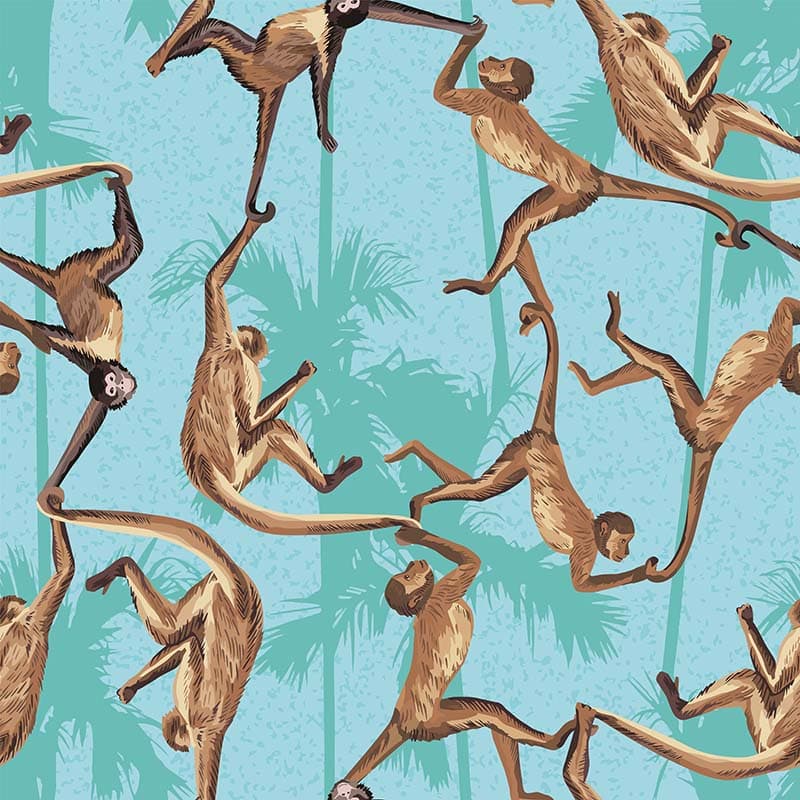 Bandar, Realistic Gymnast Monkey Wallpaper Mural pattern detail