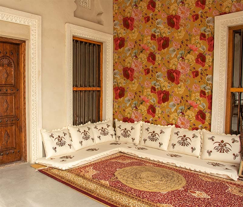 Blooming Realism Floral Wallpaper Mural shown in a room