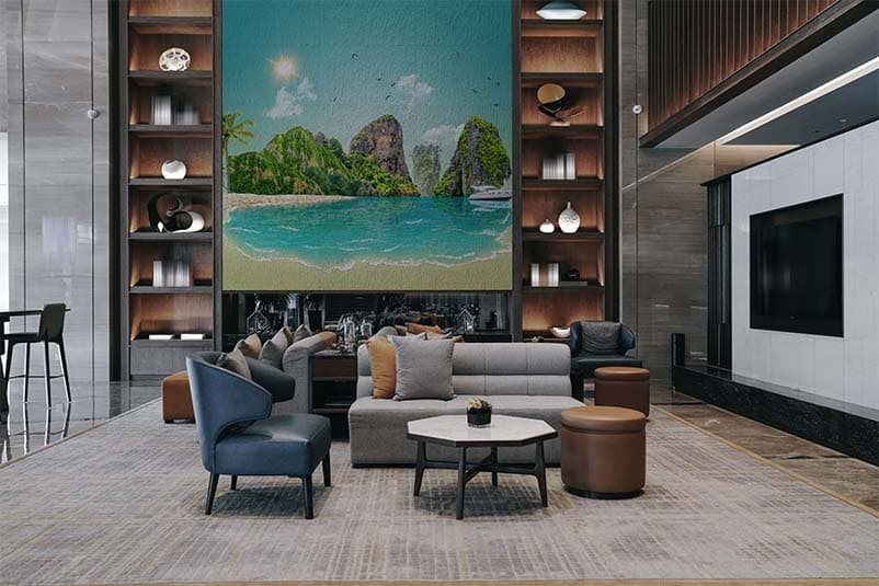 Island Paradise Wallpaper Mural shown in a room