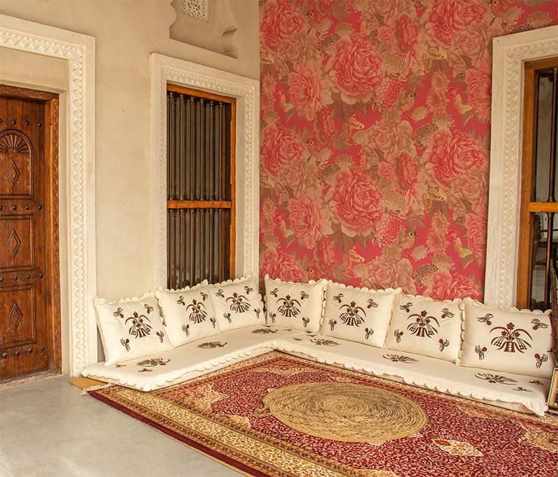 Sargam, Pink Peony Paradise Wallpaper Mural shown in a room