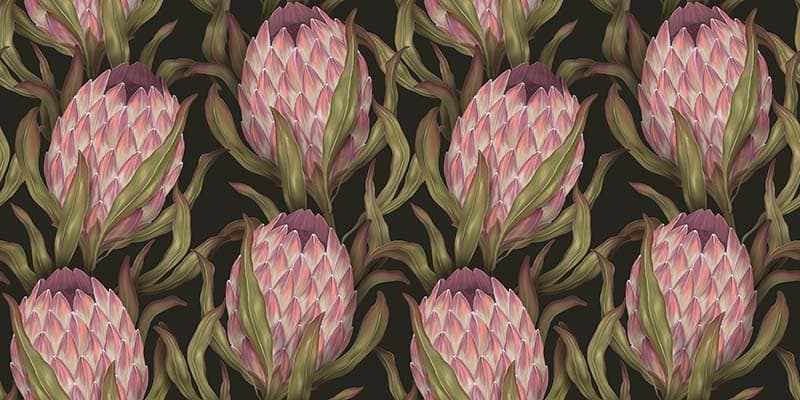 Realistic Exotic Proteus Flowers Wallpaper Mural pattern detail