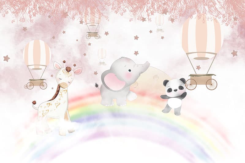 Cute Animals Wallpaper Design for Kids pattern detail