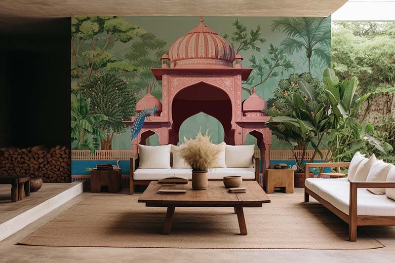 Bagiya, Royal Indian Garden Wallpaper Mural shown in a room