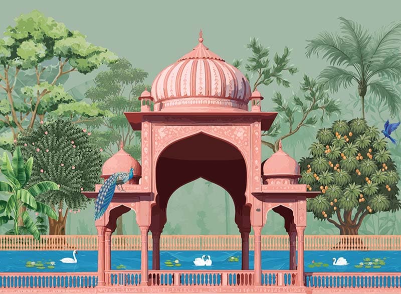 Bagiya, Royal Indian Garden Wallpaper Mural pattern detail