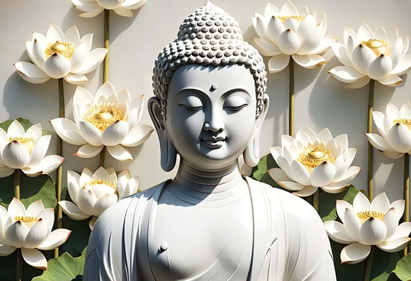 3D Buddha Anubhuti Wallpaper Mural pattern detail