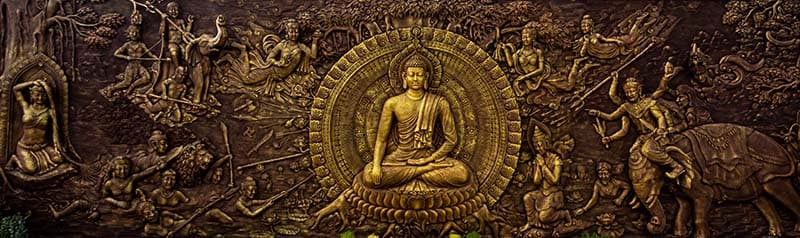 Buddha Ornamental Art Effect Wallpaper Mural pattern detail