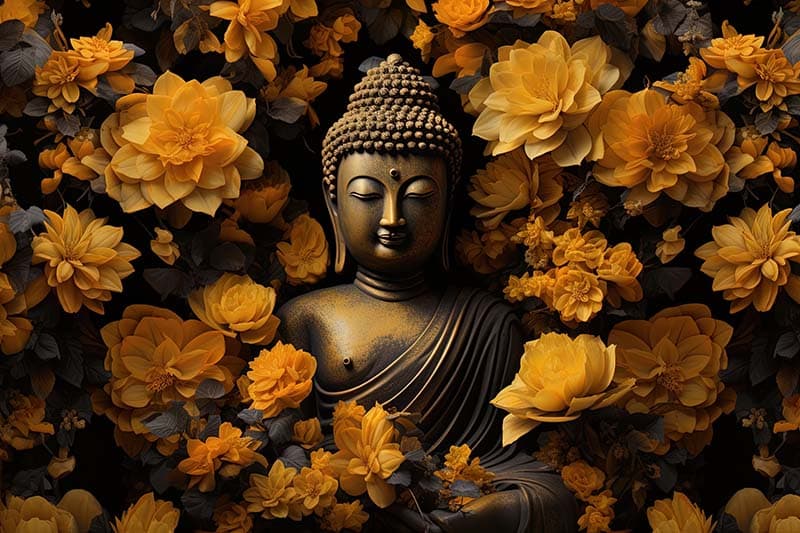 Tathagata Tranquility Wallpaper Mural pattern detail