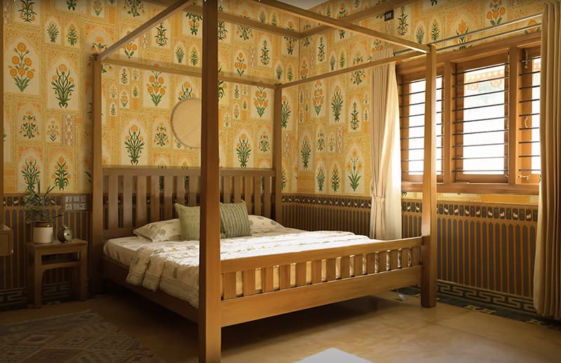 Meenakari, Fleur Mirage Wallpaper Mural, Customized shown in a room