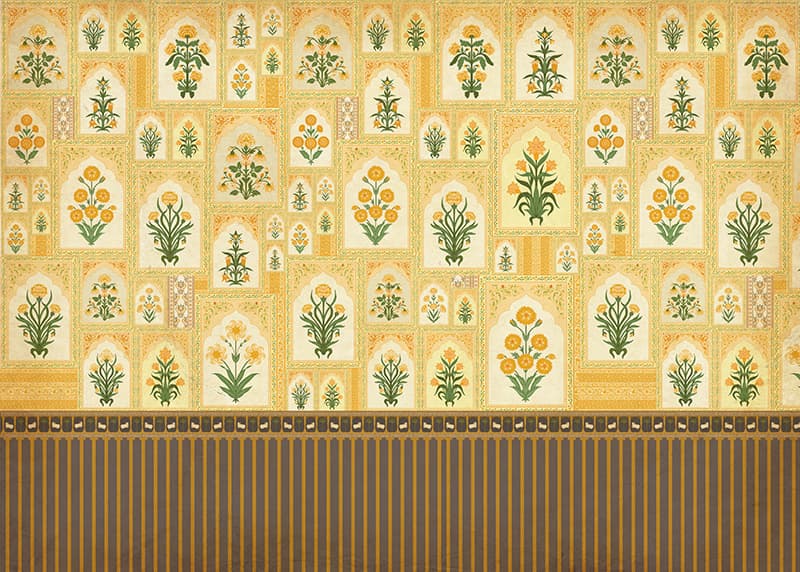 Meenakari, Fleur Mirage Wallpaper Mural, Customized pattern detail