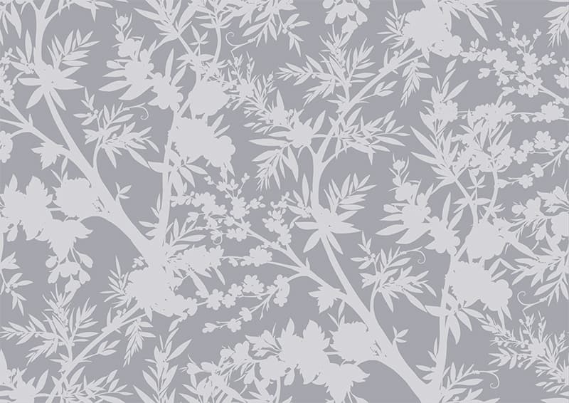 Charcoal, Smoky Branches Art Wallpaper Mural, Customized pattern detail