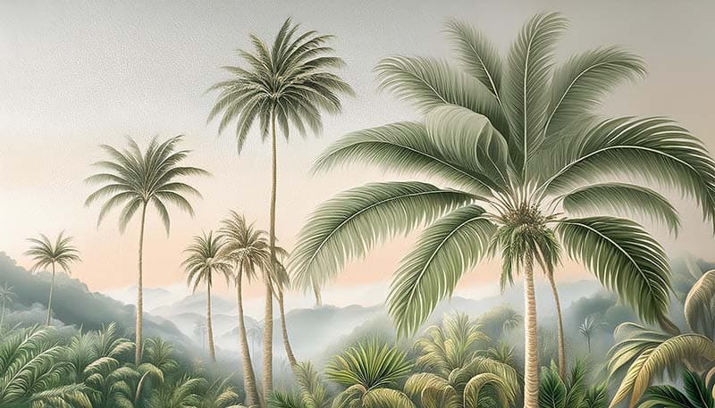 Exotic Palm Bliss Wallpaper Mural pattern detail