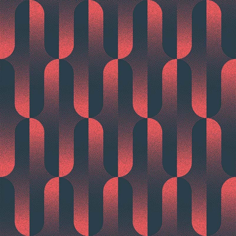 Red Black Abstract Halftone Art Wallpaper Mural pattern detail