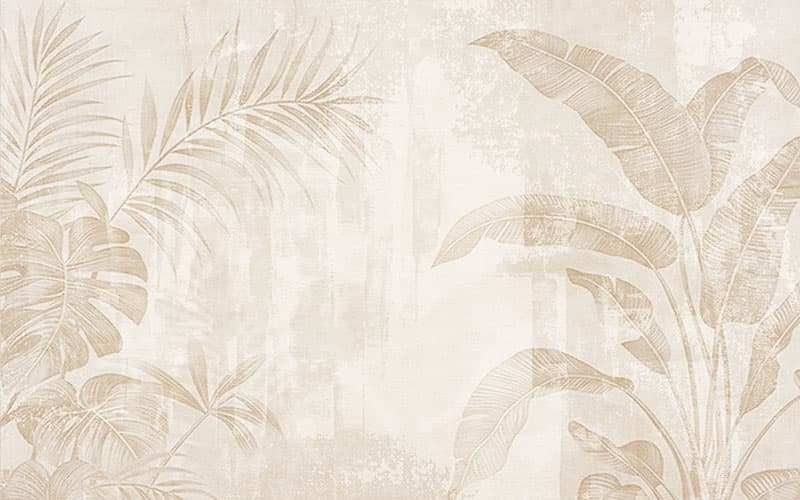 Soothing Nostalgic Tropical Art Wallpaper Mural pattern detail
