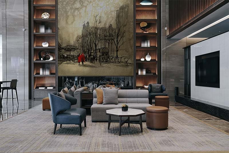 Street Serenade Artistic Wallpaper Mural shown in a room
