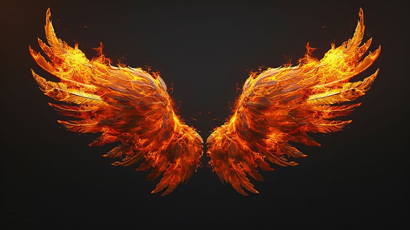 Fiery Wings of Light Wallpaper Mural pattern detail