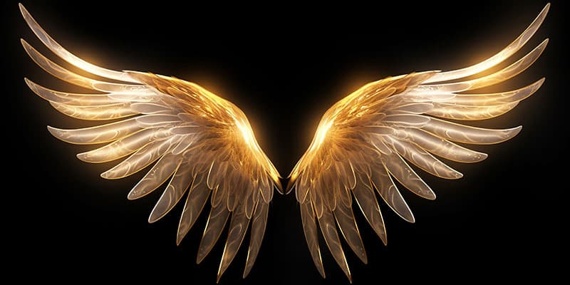 Luminous Ascend Angel Wings Wallpaper Mural pattern detail