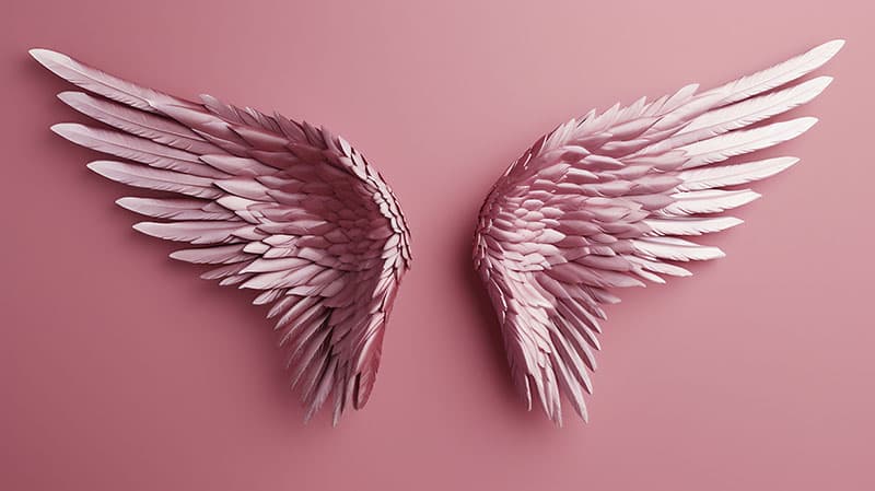 Pink Angel Wings Wallpaper Mural pattern detail