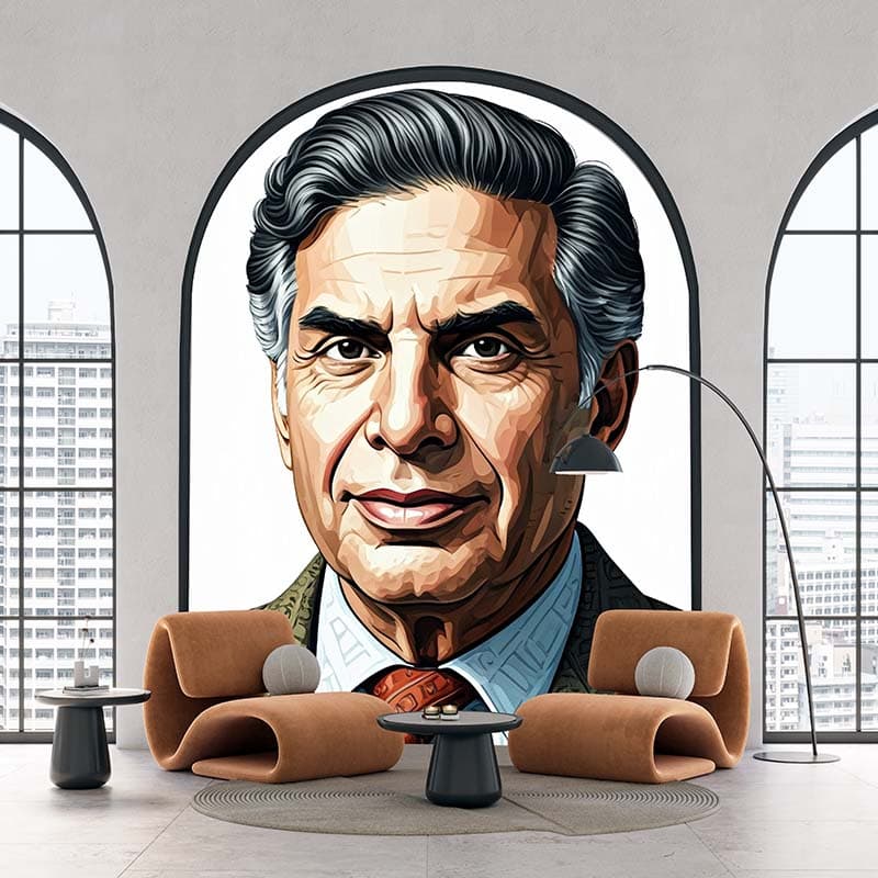 Ratan Tata Wallpaper for Wall shown in a room