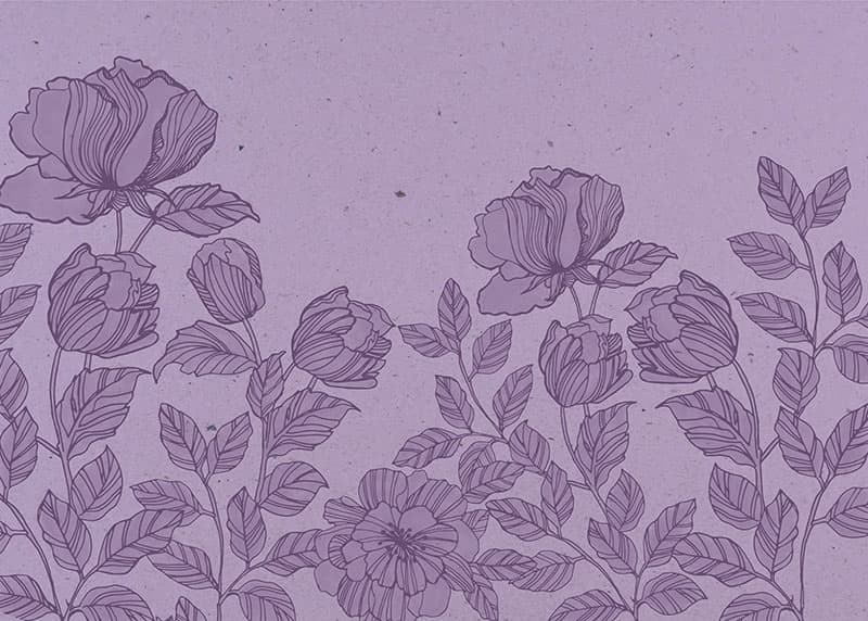 Vintage Bloomscape Floral Wallpaper Mural, Customized pattern detail
