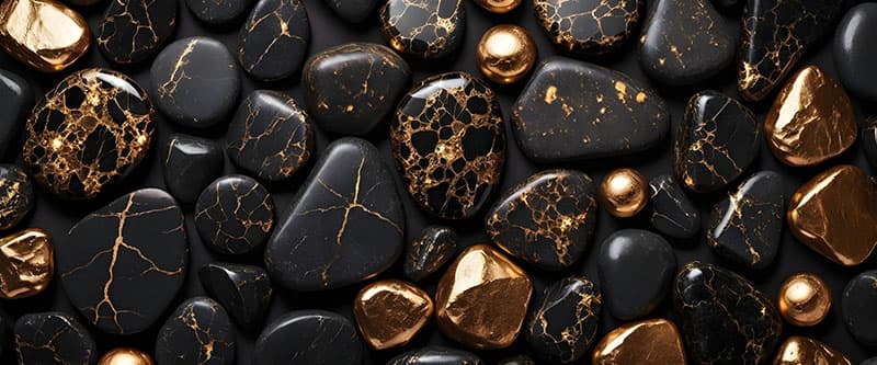 Black Gold Stone Texture Wallpaper Mural pattern detail