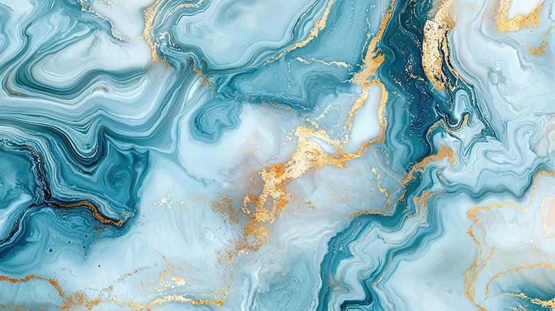 Blue and Gold Marble Wall Mural Wallpaper pattern detail