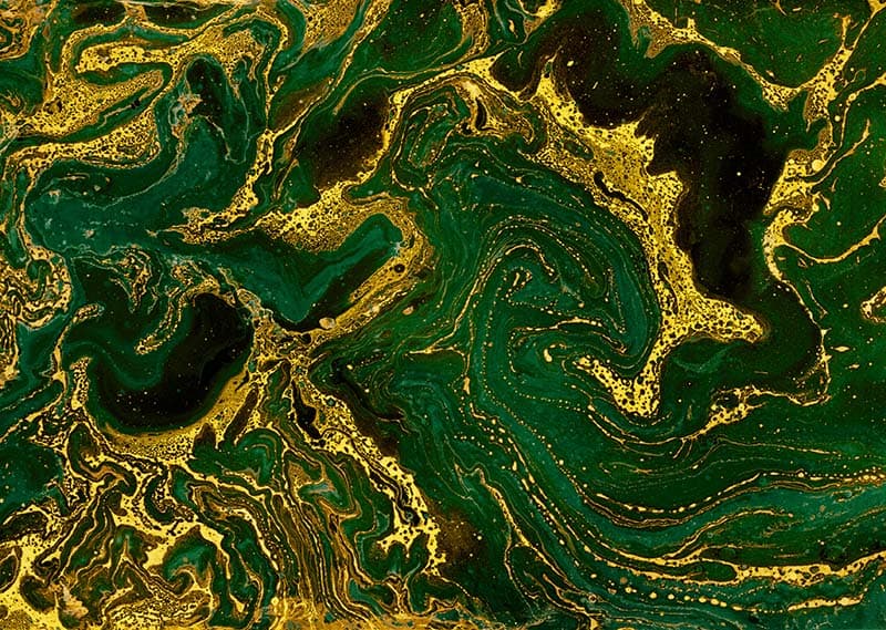 Emerald Gold Marble Serenity Wallpaper Mural pattern detail