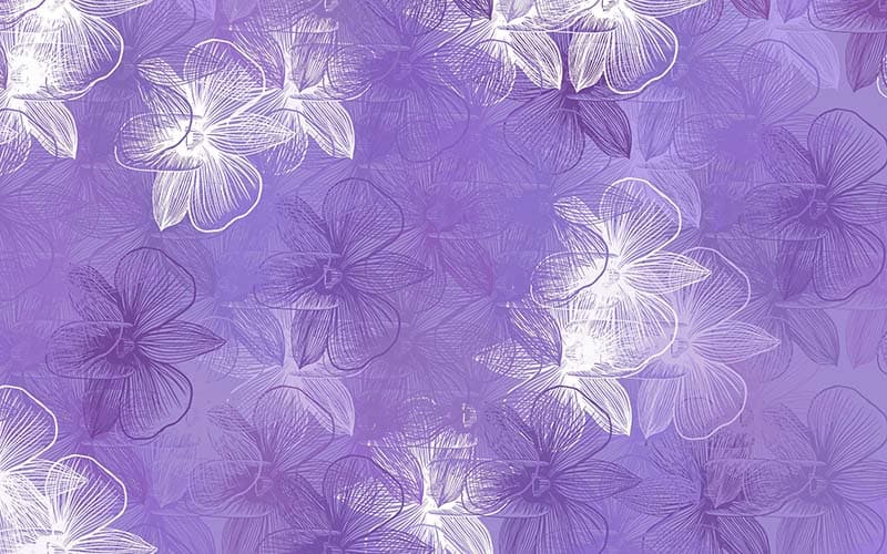 Soft Purple White Flowers Wallpaper Mural pattern detail